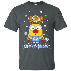 Minion Los Angeles Lakers Ugly Christmas Sweaters Let It Snow Cotton T-Shirt - The White Eagles