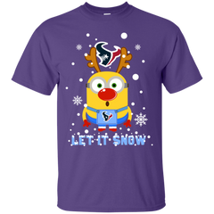 Minion Houston Texans Ugly Christmas Sweaters Let It Snow Cotton T-Shirt - The White Eagles