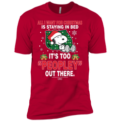 I Want For Christmas Is Staying In Bed Snoopy The Peanuts Movie Men's Sleeve Shirt - The White Eagles
