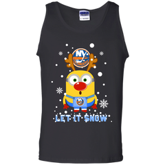 Minion New York Islanders Ugly Christmas Sweaters Let It Snow Tank Top - The White Eagles