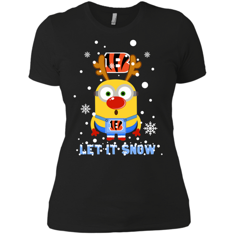 Minion Cincinnati Bengals Ugly Christmas Sweaters Let It Snow Ladies' Shirt - The White Eagles