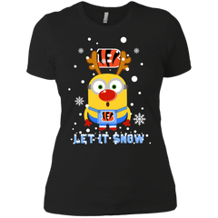 Minion Cincinnati Bengals Ugly Christmas Sweaters Let It Snow Ladies' Shirt - The White Eagles