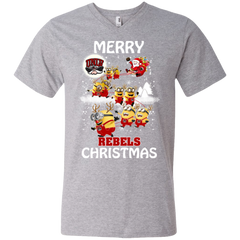 Christmas Sweaters Minions Santa Claus Merry Christmas Men's V-Neck T-Shirt - The White Eagles