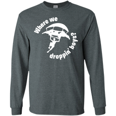 Fortnite Where We Droppin LS Cotton T-Shirt - The White Eagles