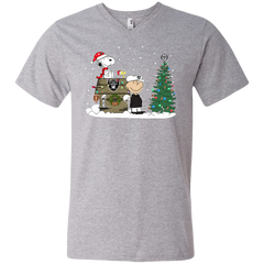 Oakland Raiders Snoopy The Peanuts Ugly Christmas Sweater  Super Bowl Men's V-Neck T-Shirt - The White Eagles
