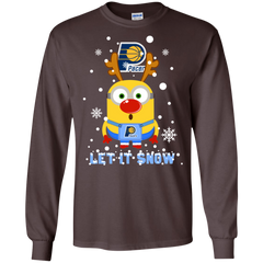 Minion Indiana Pacers Ugly Christmas Sweaters Let It Snow LS Cotton T-Shirt - The White Eagles