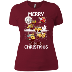 Texas A_amp_m Aggies Ugly Christmas Sweaters Minions Santa Claus Merry Christmas Ladies' Shirt - The White Eagles