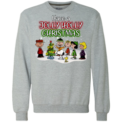 Have A Jolly Holly Christmas The Peanuts Movie Snoopy Charlie Brown Woodstock Sweatshirt - The White Eagles