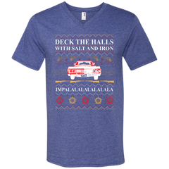 Deck The Halls With Salt And Iron Ugly Christmas Sweater Men's V-Neck T-Shirt - The White Eagles