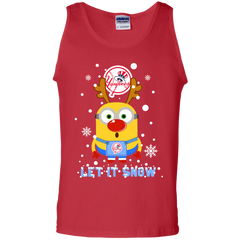 Minion New York Yankees  Ugly Christmas Sweaters Let It Snow Tank Top - The White Eagles