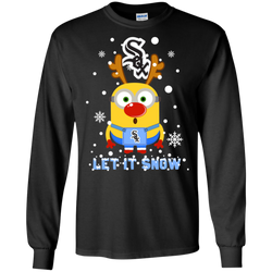 Minion Chicago White Sox  Ugly Christmas Sweaters Let It Snow LS Cotton T-Shirt - The White Eagles
