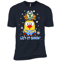 Minion Milwaukee Bucks Ugly Christmas Sweaters Let It Snow Men's Sleeve Shirt - The White Eagles