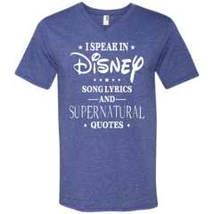 I Speak In Disney Song Lyrics And Supernatural Quotes Shirt Men's V-Neck T-Shirt - The White Eagles
