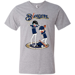 Milwaukee Brewers Baseball Rick And Morty Men's V-Neck T-Shirt - The White Eagles