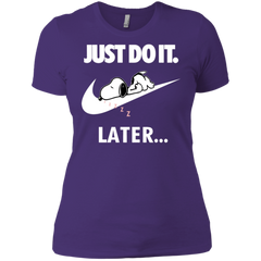 Just Do It The Peanuts Movie Snoopy Nike Logo Ladies' Shirt - The White Eagles