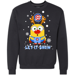 Minion Chicago Cubs  Ugly Christmas Sweaters Let It Snow Sweatshirt - The White Eagles