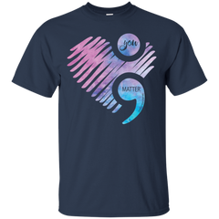 You Matter Don't Let Your Story End Semicolon Shirt Cotton T-Shirt - The White Eagles