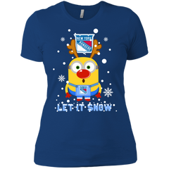Minion New York Rangers Ugly Christmas Sweaters Let It Snow Ladies' Shirt - The White Eagles