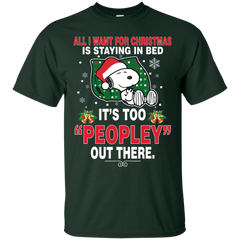 I Want For Christmas Is Staying In Bed Snoopy The Peanuts Movie Cotton T-Shirt - The White Eagles