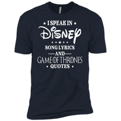 I Speak In Disney Song Lyrics And Game Of Thrones Quotes Shirt Men's Sleeve Shirt - The White Eagles