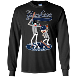 New York Yankees Baseball Rick And Morty LS Cotton T-Shirt - The White Eagles