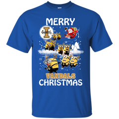 Idaho Vandals Ugly Christmas Sweaters Minions Santa Claus Merry Christmas Cotton T-Shirt - The White Eagles