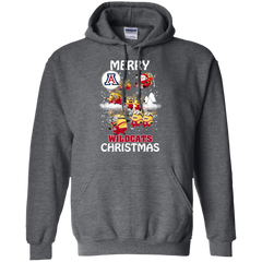 Arizona Wildcats Ugly Christmas Sweaters Minions Santa Claus Merry Christmas Hoodie - The White Eagles