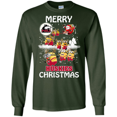 Northern Lllinois Huskies Ugly Christmas Sweaters Minions Santa Claus Merry Christmas LS Cotton T-Shirt - The White Eagles