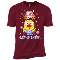 Minion New York Yankees  Ugly Christmas Sweaters Let It Snow Men's Sleeve Shirt - The White Eagles