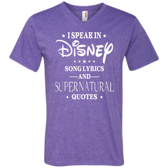 I Speak In Disney Song Lyrics And Supernatural Quotes Shirt Men's V-Neck T-Shirt - The White Eagles