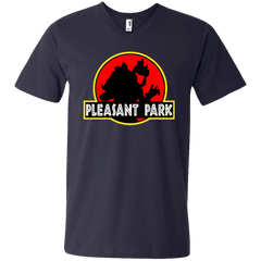 Fortnite Battle Royale Pleasant Park Jurassic Park Men's V-Neck T-Shirt - The White Eagles