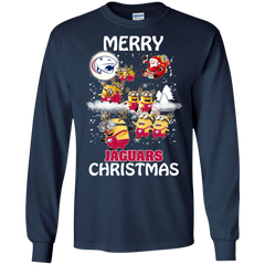 South Alabama Jaguars Ugly Christmas Sweaters Minions Santa Claus Merry Christmas LS Cotton T-Shirt - The White Eagles