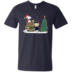 Chicago Bears Snoopy The Peanuts Ugly Christmas Sweater  Super Bowl Men's V-Neck T-Shirt - The White Eagles