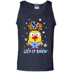 Minion Houston Texans Ugly Christmas Sweaters Let It Snow Tank Top - The White Eagles
