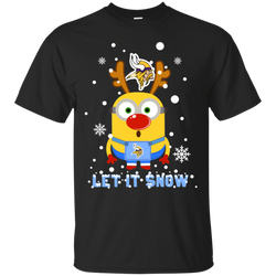 Minion Minnesota Vikings Ugly Christmas Sweaters Let It Snow Cotton T-Shirt - The White Eagles
