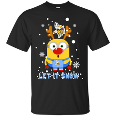 Minion Minnesota Vikings Ugly Christmas Sweaters Let It Snow Cotton T-Shirt - The White Eagles
