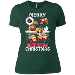 Ball State Cardinals Ugly Christmas Sweaters Minions Santa Claus Merry Christmas Ladies' Shirt - The White Eagles