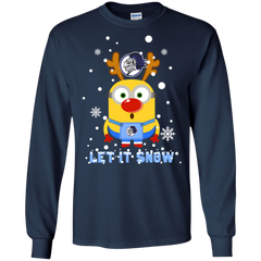 Minion Holy Cross Crusaders Ugly Christmas Sweaters Let It Snow LS Cotton T-Shirt - The White Eagles