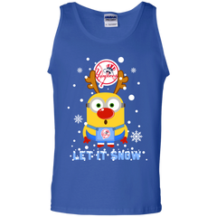 Minion New York Yankees  Ugly Christmas Sweaters Let It Snow Tank Top - The White Eagles