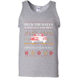 Deck The Halls With Salt And Iron Ugly Christmas Sweater Tank Top - The White Eagles