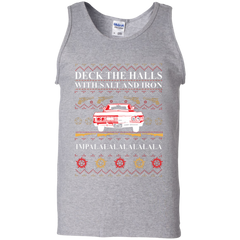 Deck The Halls With Salt And Iron Ugly Christmas Sweater Tank Top - The White Eagles