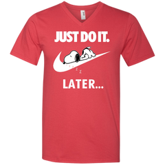 Just Do It The Peanuts Movie Snoopy Nike Logo Men's V-Neck T-Shirt - The White Eagles