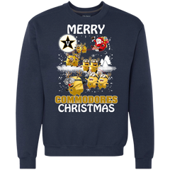 Vanderbilt Commodores Ugly Christmas Sweaters Minions Santa Claus Merry Christmas Sweatshirt - The White Eagles