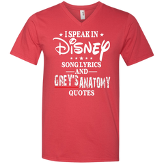 I Speak In Disney Song Lyrics And Grey's Anatomy Quotes Shirt Men's V-Neck T-Shirt - The White Eagles