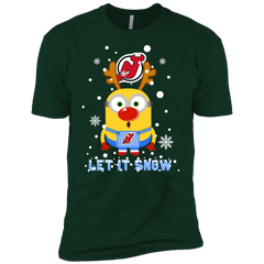 Minion New Jersey Devils Ugly Christmas Sweaters Let It Snow Men's Sleeve Shirt - The White Eagles