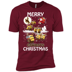 Wyoming Cowboys Ugly Christmas Sweaters Minions Santa Claus Merry Christmas Men's Sleeve Shirt - The White Eagles