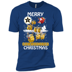 Vanderbilt Commodores Ugly Christmas Sweaters Minions Santa Claus Merry Christmas Men's Sleeve Shirt - The White Eagles