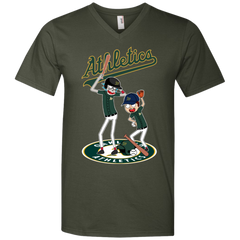 Oakland Athletics Baseball Rick And Morty Men's V-Neck T-Shirt - The White Eagles
