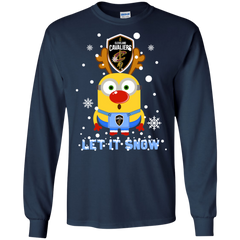 Minion Cleveland Cavaliers Primary Ugly Christmas Sweaters Let It Snow LS Cotton T-Shirt - The White Eagles
