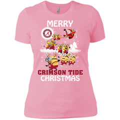Alabama Crimson Tide T Shirts Minions Santa Claus Merry Christmas Ladies' Shirt - The White Eagles